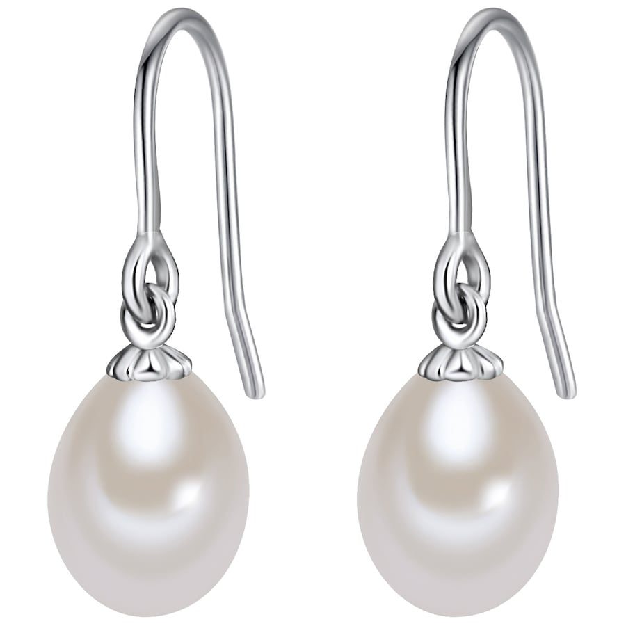 Lulu & Jane Perlen-Ohrhänger Sterling Silber Süßwasser-Zuchtperle in Silber Ohrringe 1 ct Damen