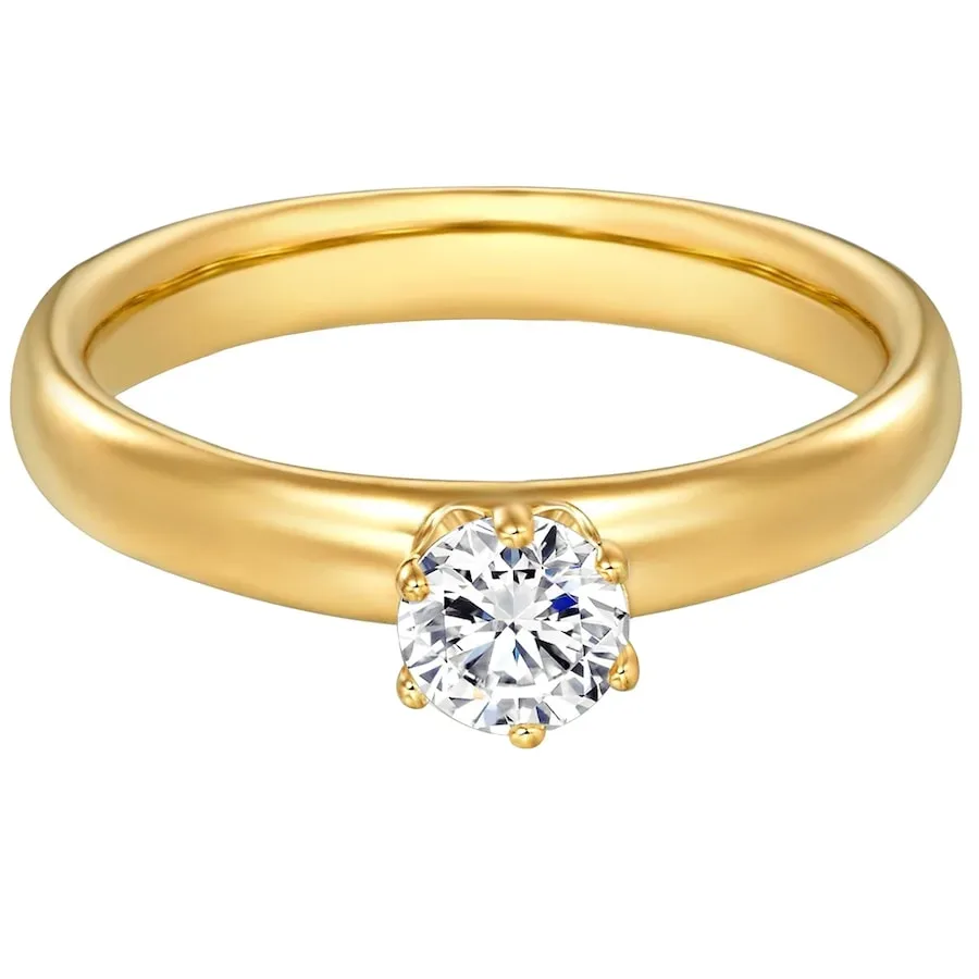 Trilani Ring aus Sterling Silber in gelbgold mit Zirkonia Ringe 1 ct Damen