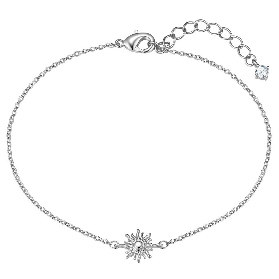 Lulu & Jane Armband Sonne aus Messing in silber mit Zirkonia Armbänder & Armreife 1 ct Damen
