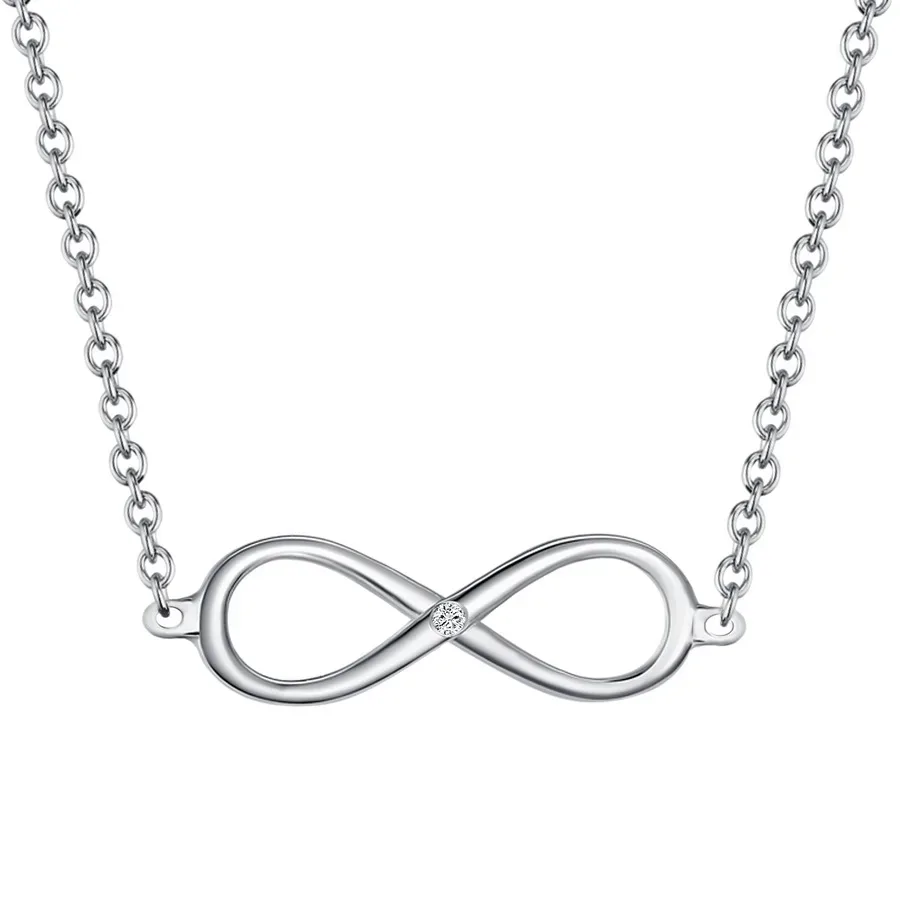 Lulu & Jane Diamant-Kette Infinity Sterling Silber Diamant in Roségold Ketten 1 ct Damen