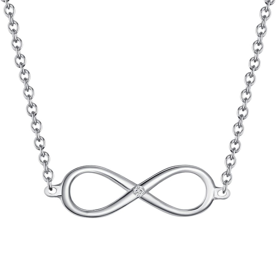 Lulu & Jane Diamant-Kette Infinity Sterling Silber Diamant in Silber Ketten 1 ct Damen