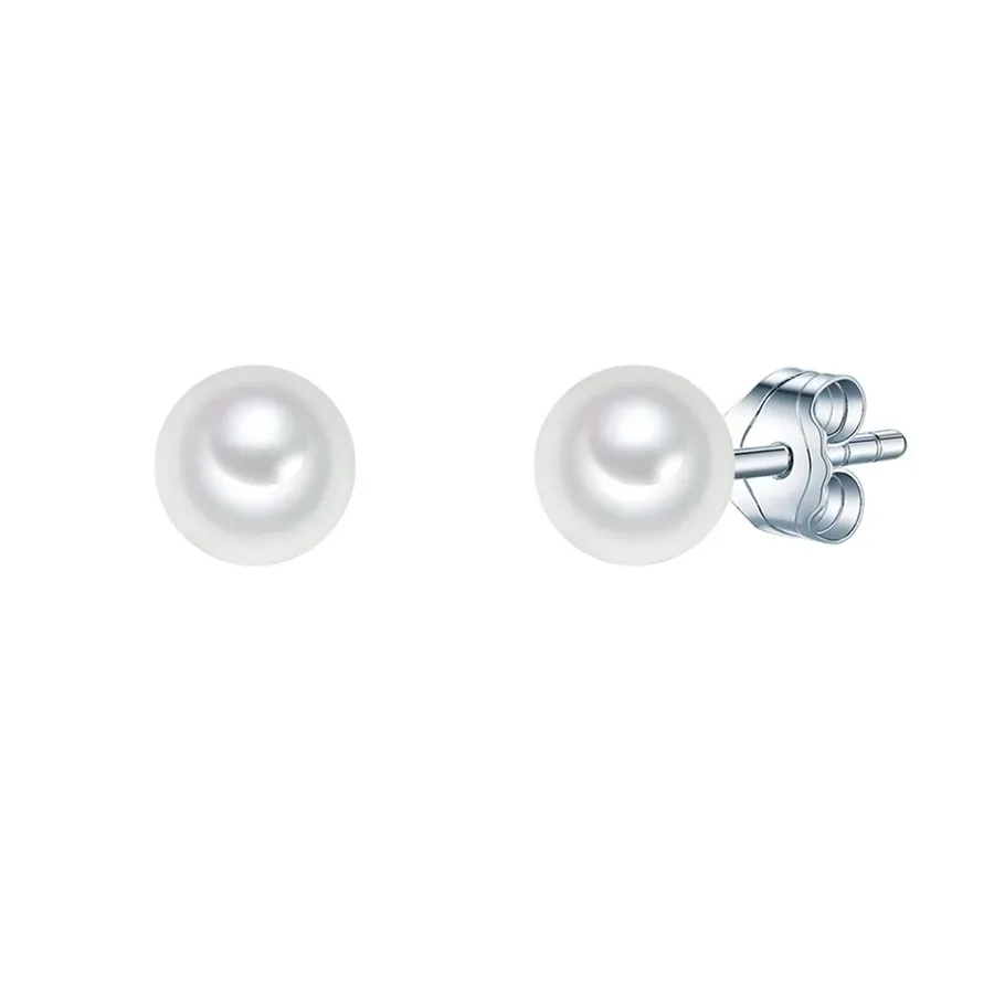 Rafaela Donata Perlen-Ohrstecker Sterling Silber Muschelkernperle in Silber Ohrringe 1 ct Damen