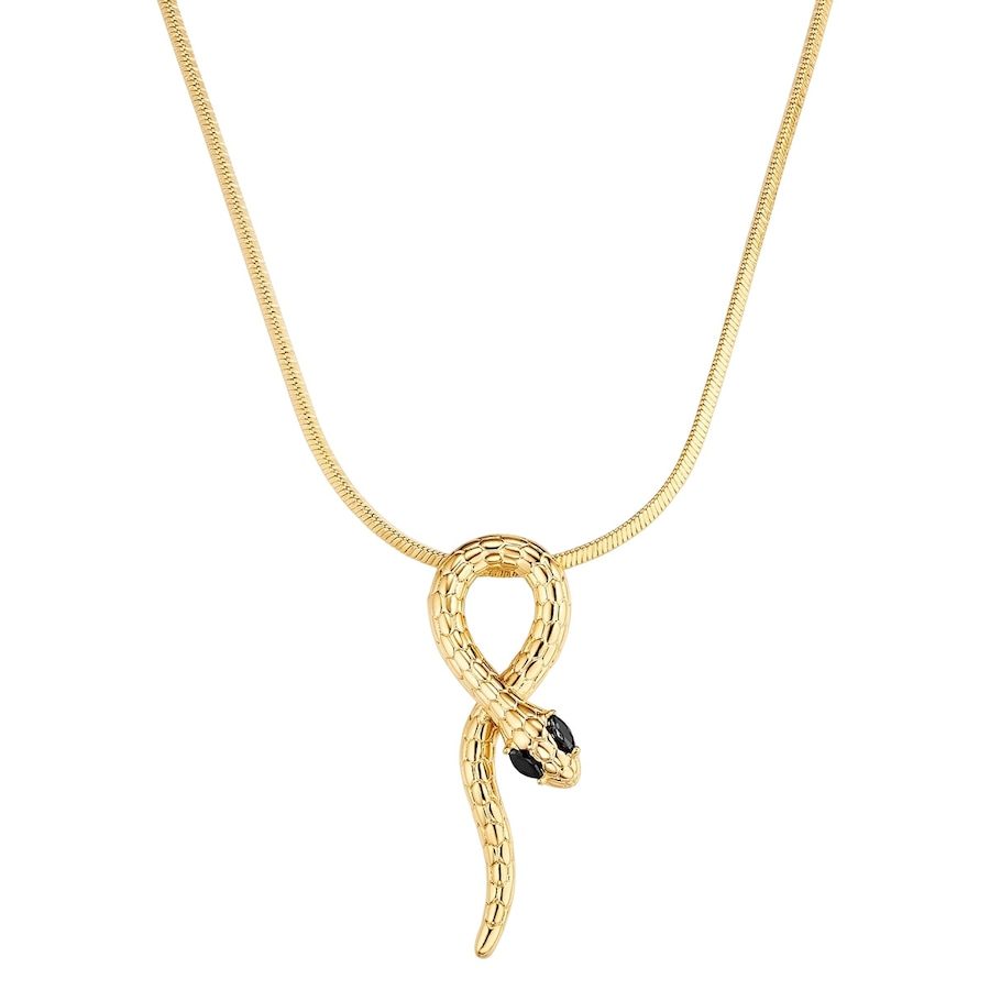 Yokoamii Halskette Schlange aus Messing in gelbgold mit Zirkonia Ketten 1 ct Damen