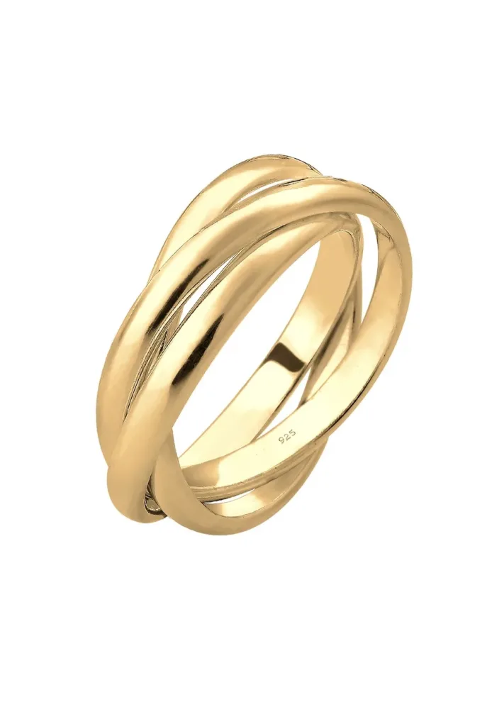 Elli Basic Wickelring Klassisches Design 925 Silber Ringe 1 ct Damen