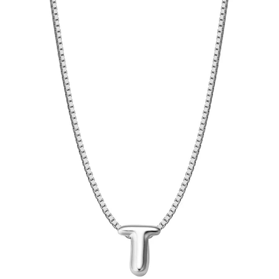 Glanzstücke München Halskette Buchstabe T aus Sterling Silber in silber Ketten 1 ct Damen