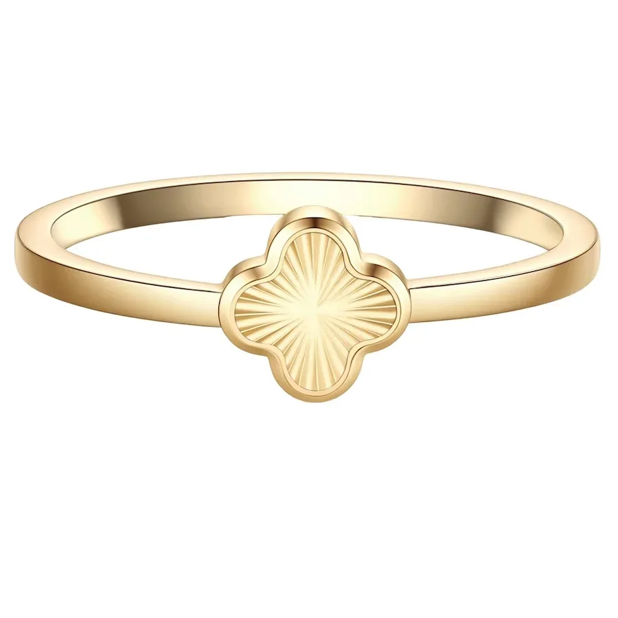 Glanzstücke München Ring Kleeblatt aus Edelstahl in gelbgold Ringe 1 ct Damen