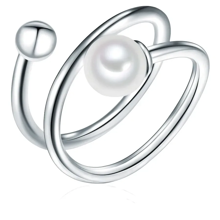 Lulu & Jane Perlen-Ring Sterling Silber Süßwasser-Zuchtperle in Silber Ringe 1 ct Damen