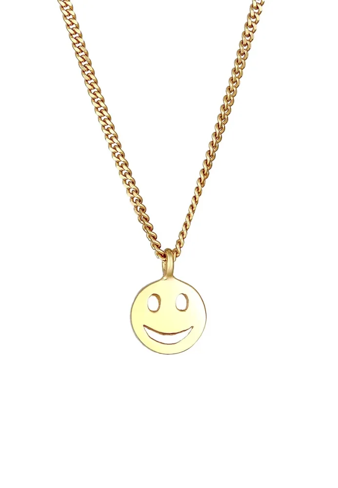Elli - Halskette Mit Smile Face Motif, 40cm, Gold