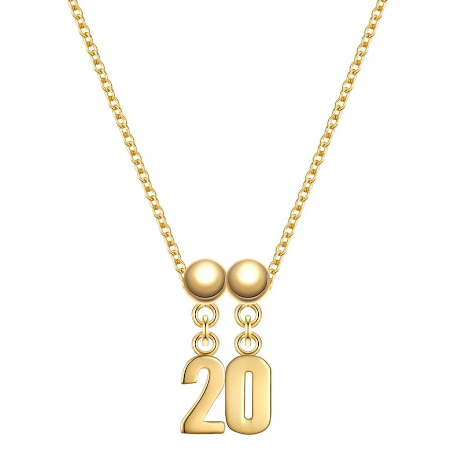 Glanzstücke München Schmuckset Zahl 20 aus Sterling Silber in Gelbdold Ketten 1 ct Damen