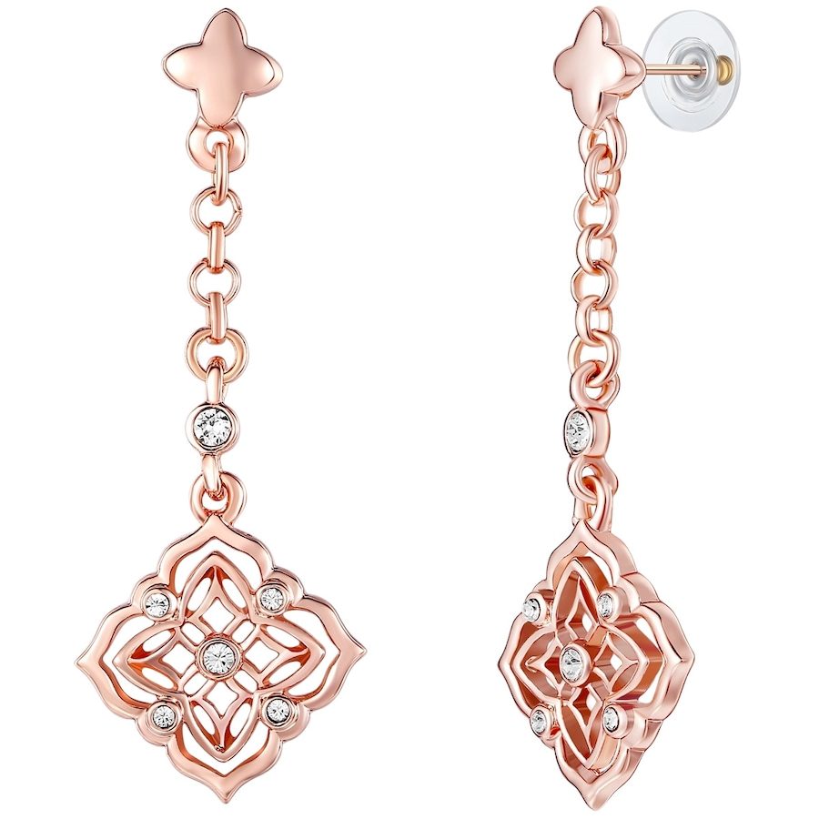 Lulu & Jane Ohrhänger Metall-Legierung verziert mit Kristallen von Swarovski® in Roségold Ohrringe 1 ct Damen