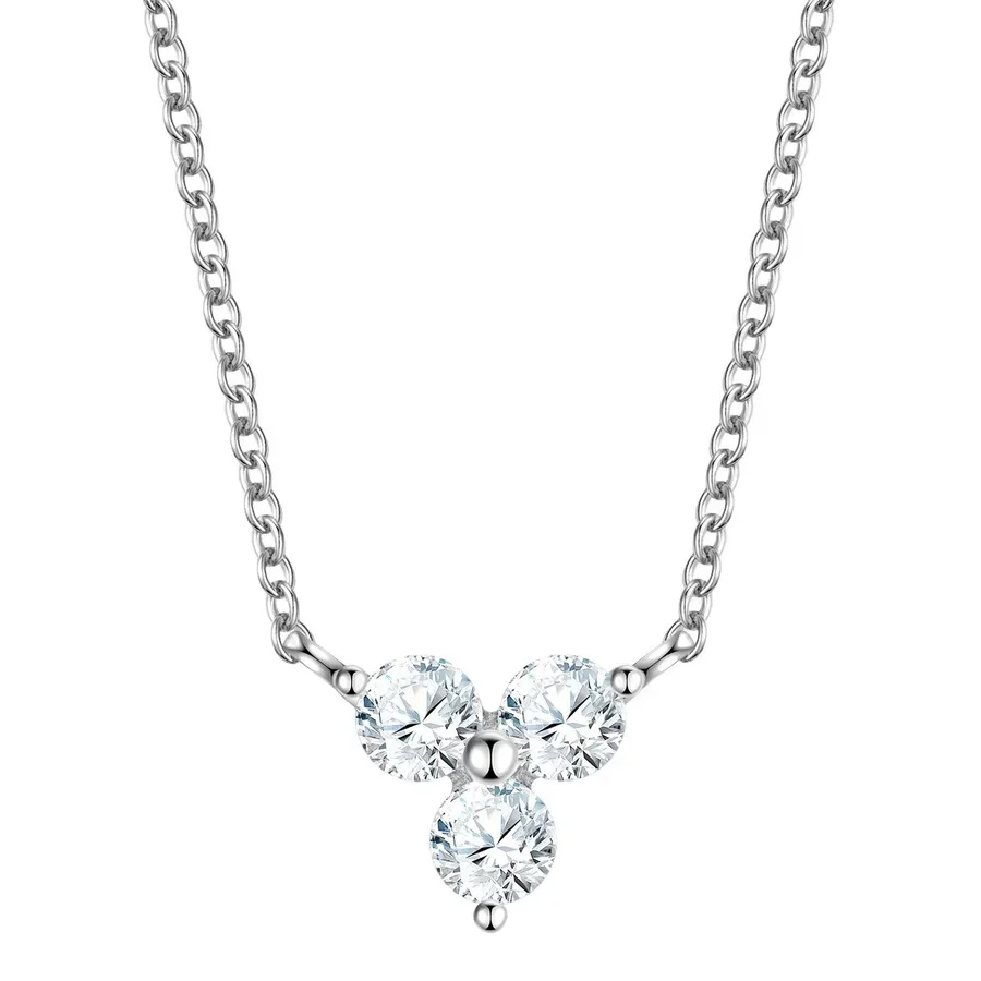 Glanzstücke München Halskette aus Sterling Silber in Silber mit Zirkonia Ketten 1 ct Damen