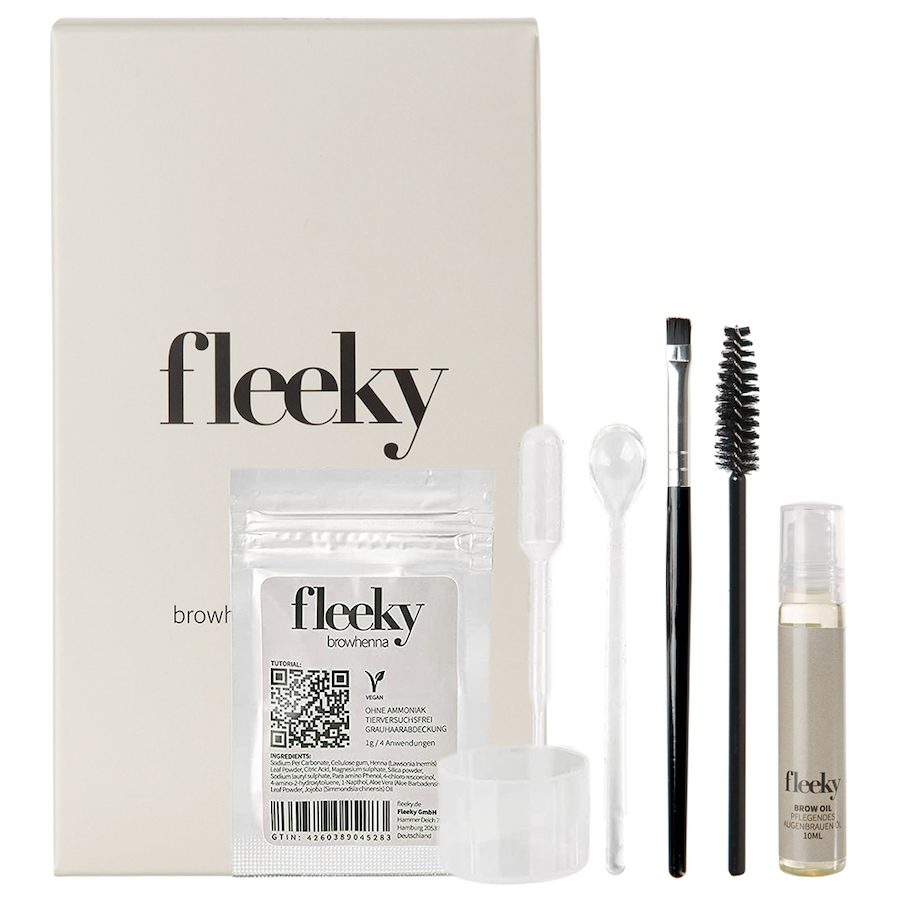 Fleeky Browhenna Kit - Augenbrauen Haar- und Hautfärbeset Augenbrauenfarbe 1 ct Blonde