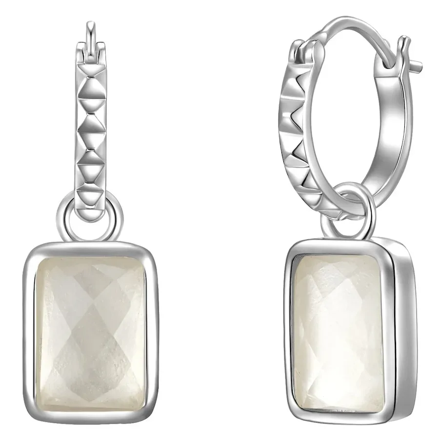 Glanzstücke München Ohrhänger Sterling Silber Rosenquarz in Silber Ohrringe 1 ct Damen