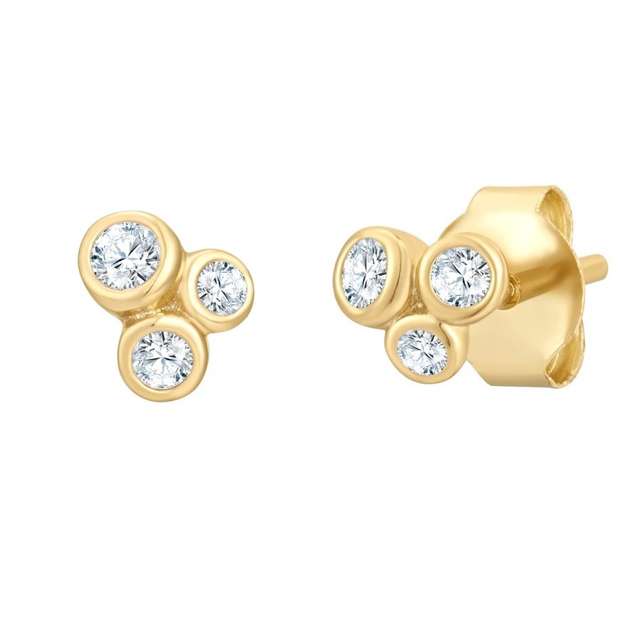 Glanzstücke München Ohrstecker aus Sterling Silber in Gelbgold mit Zirkonia Ohrringe 1 ct Damen
