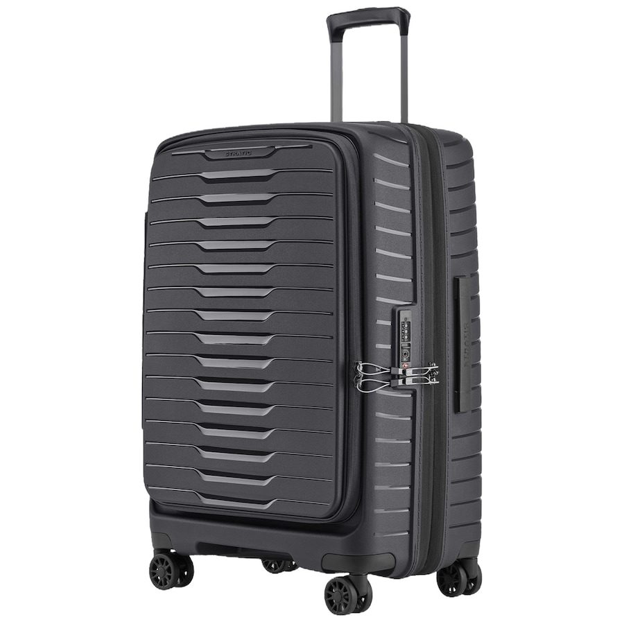 Stratic Novium 4 Rollen Trolley M 65.5 cm mit Dehnfalte Rucksäcke 1 ct Schwarz