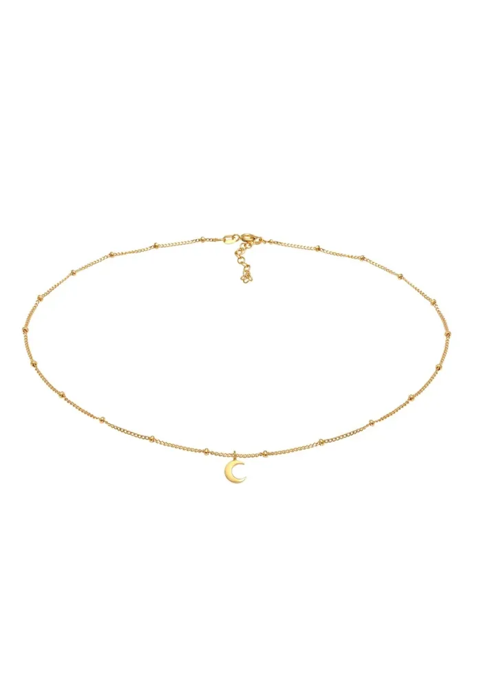 Elli - Halskette Choker Halbmond, 36cm, Gold