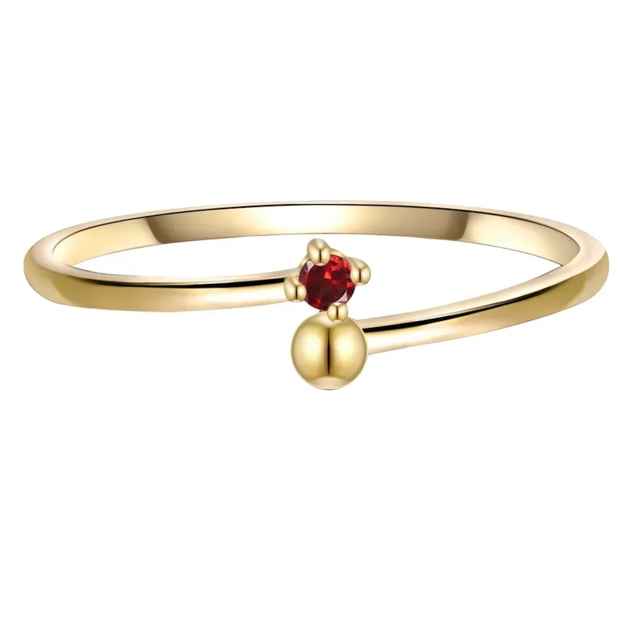 Glanzstücke München Ring Sterling Silber Granat in Gelbgold Ringe 1 ct Damen