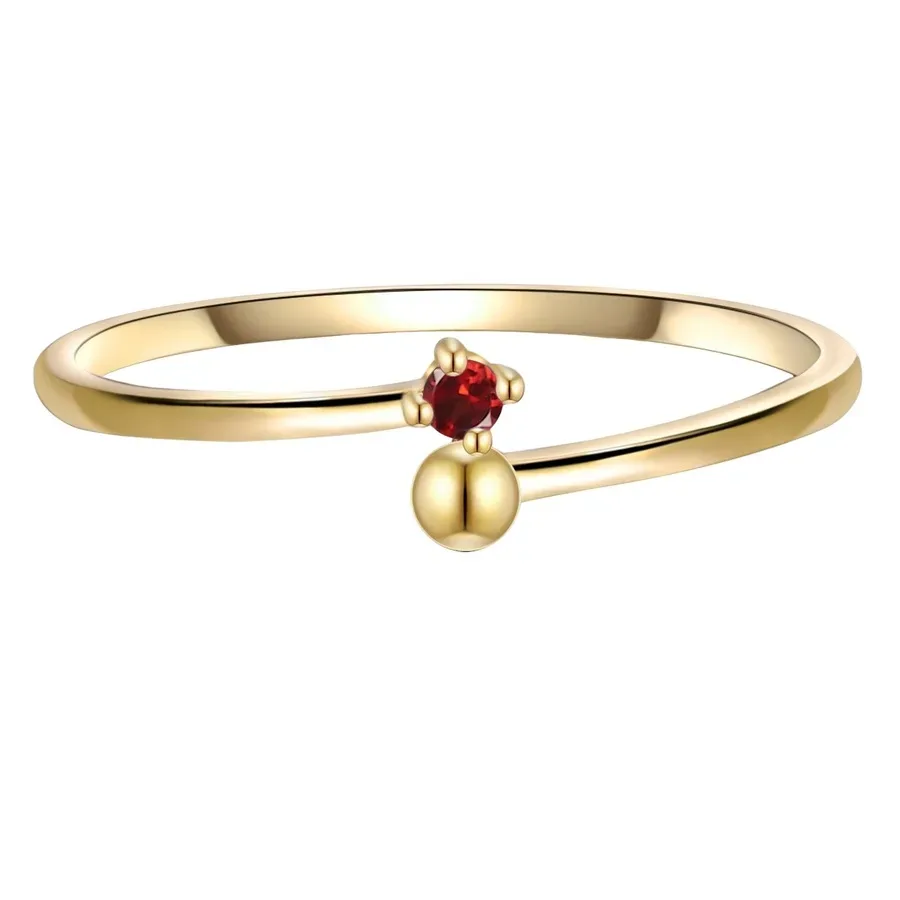 Glanzstücke München Ring Sterling Silber Granat in Gelbgold Ringe 1 ct Damen