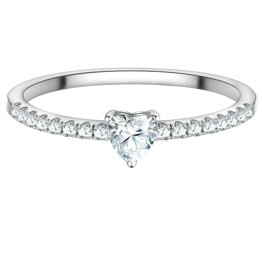 Trilani Ring Herz aus Sterling Silber in silber mit Zirkonia Ringe 1 ct Damen