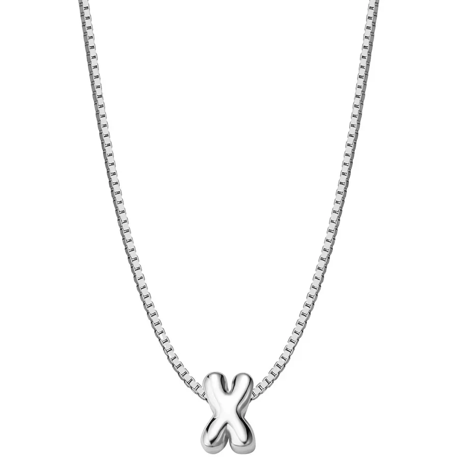 Glanzstücke München Halskette Buchstabe X aus Sterling Silber in silber Ketten 1 ct Damen