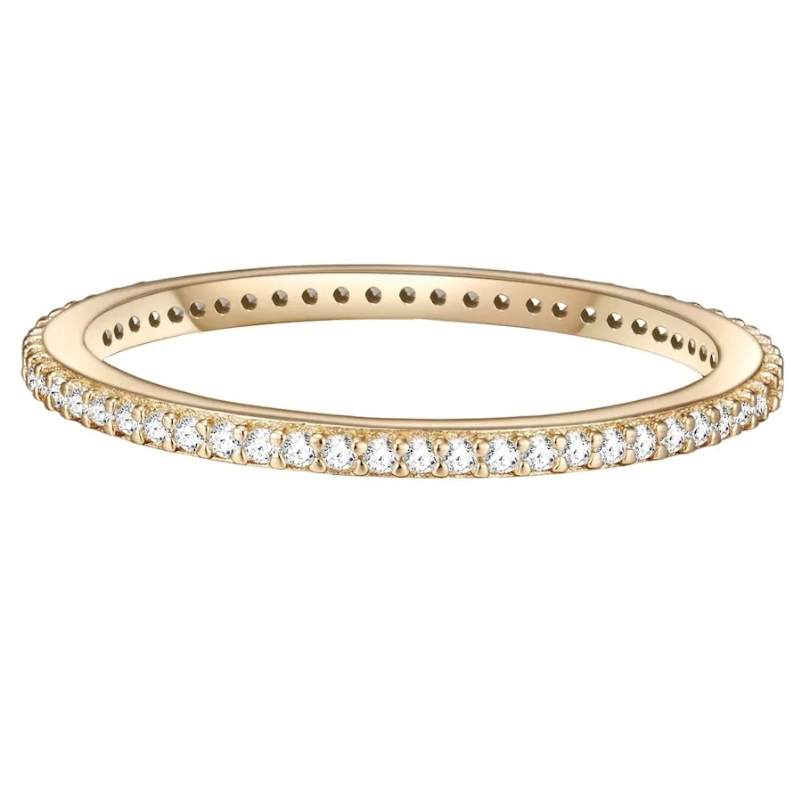 Glanzstücke München Ring aus Sterling Silber in gelbgold mit Zirkonia Ringe 1 ct Damen