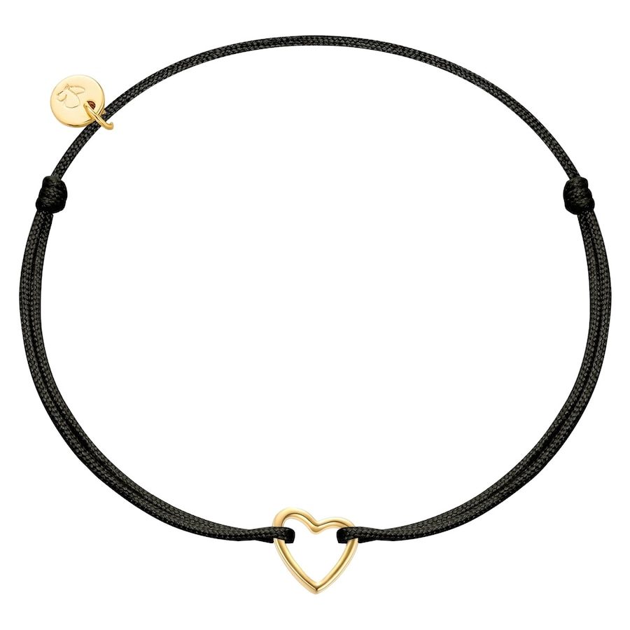 Glanzstücke München Armband Herz aus Textil und Sterling Silber in Gelbgold Armbänder & Armreife 1 ct Damen