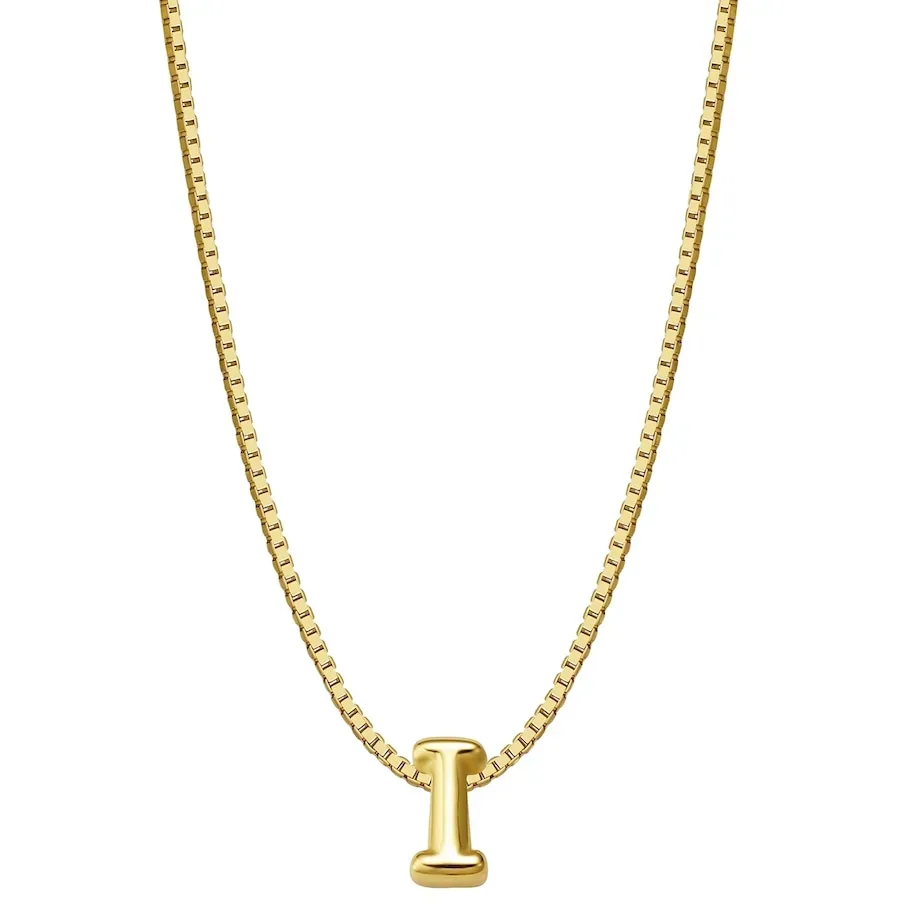 Glanzstücke München Halskette Buchstabe I aus Sterling Silber in gelbgold Ketten 1 ct Damen