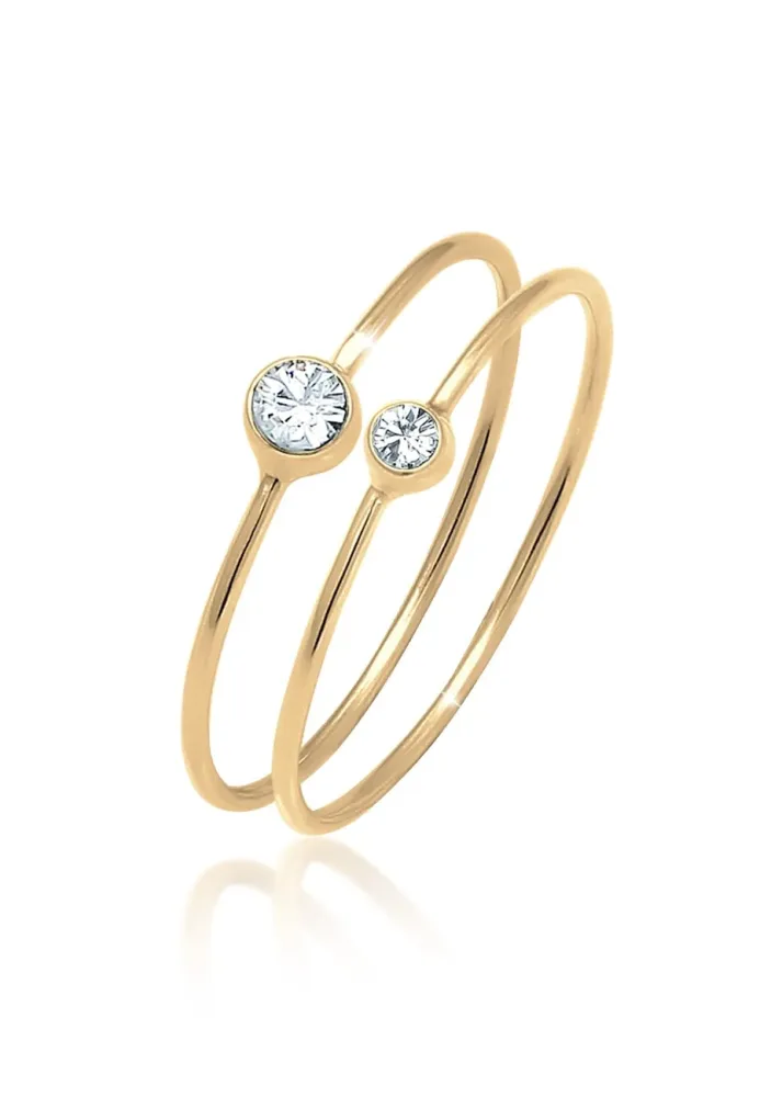 Elli Set 925 Silber, mit Kristallen von Swarovski® Ringe 1 ct Damen