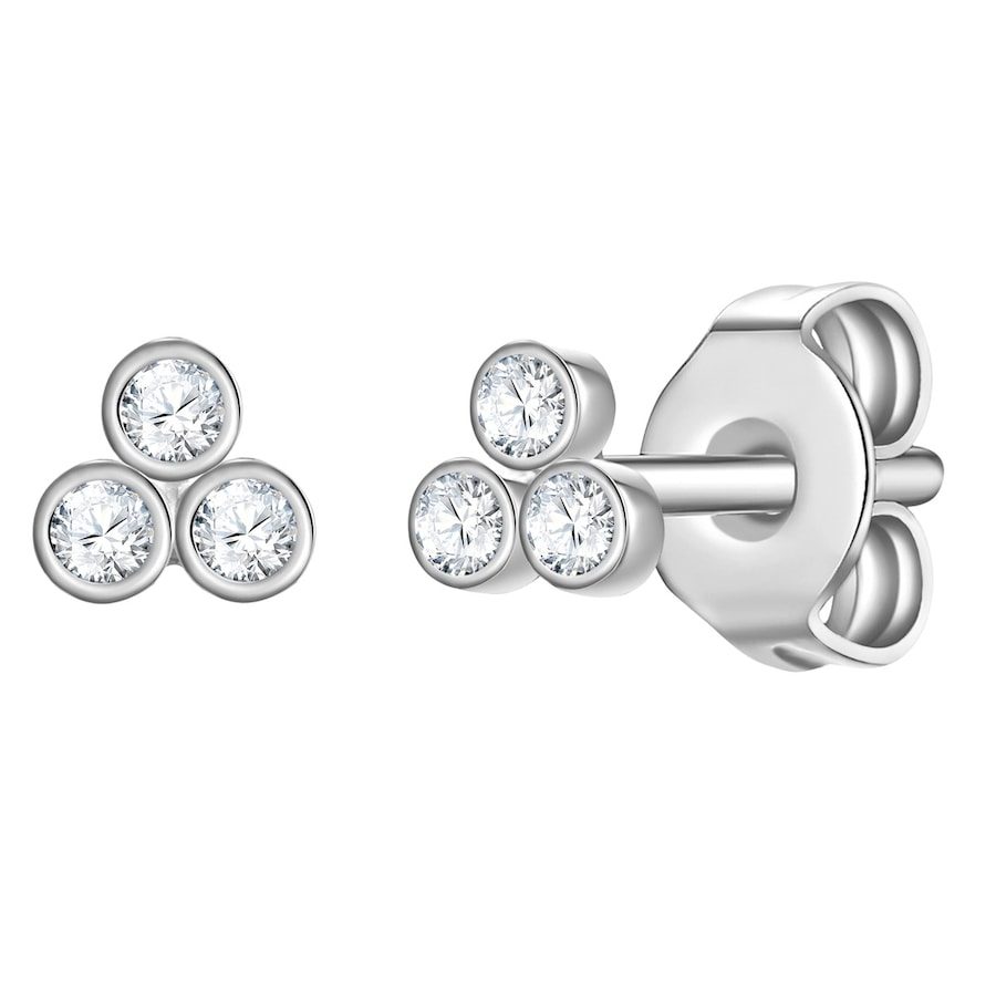 EASTSIDE Ohrstecker aus Edelstahl in Silber mit Zirkonia Ohrringe 1 ct Damen