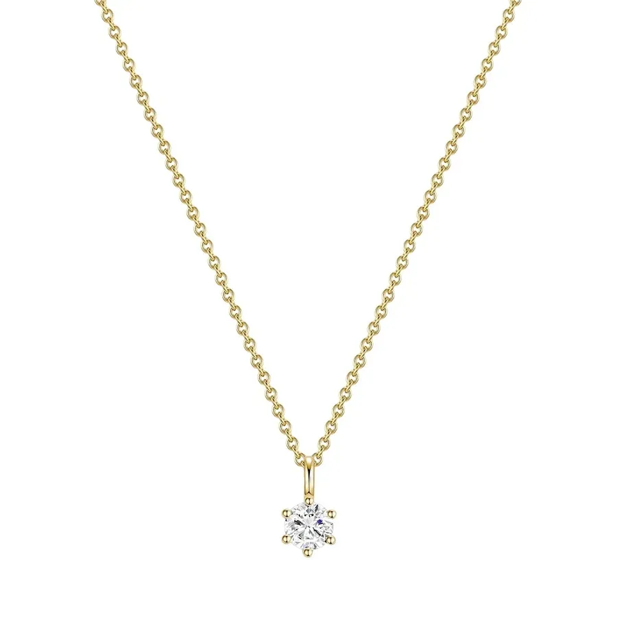 Glanzstücke München Halskette Sterling Silber Zirkonia in Gelbgold Ketten 1 ct Damen