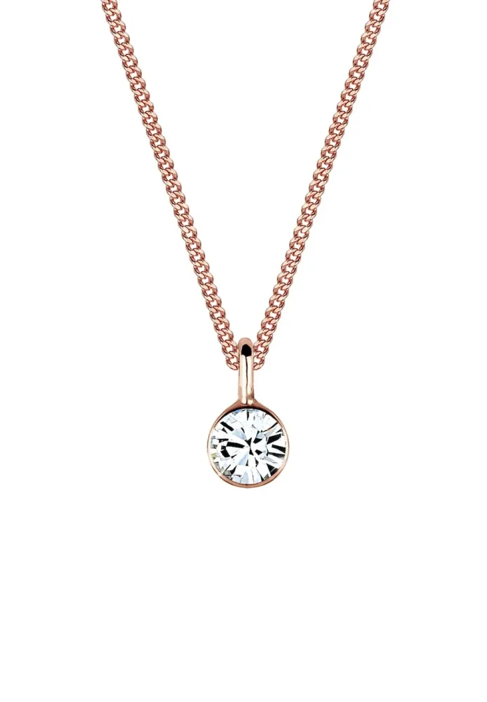 Elli 925 Sterling Silber rosévergoldet, mit Kristallen von Swarovski® Ketten 1 ct Damen