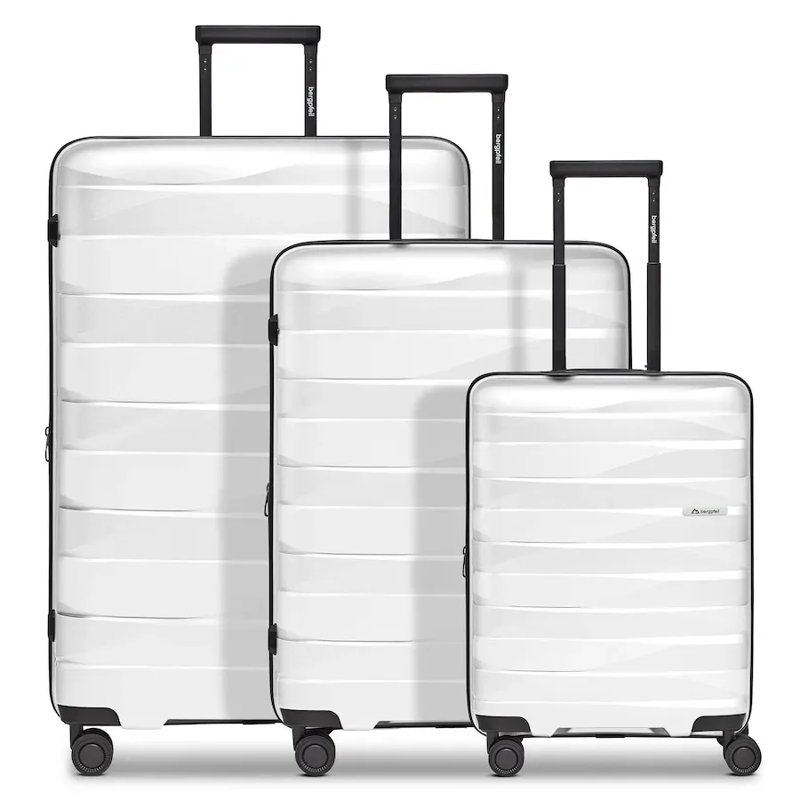 bergpfeil Travel 4-Rollen Kofferset 3-tlg. mit Dehnfalte Reisetaschen 1 ct Weiss Herren