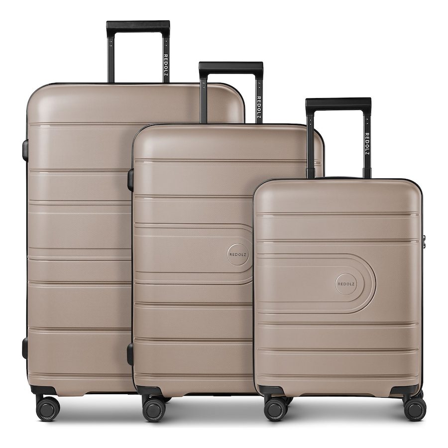 Redolz Essentials 11 4 Rollen Kofferset 3-teilig mit Dehnfalte Reisetaschen 1 ct Grau Herren