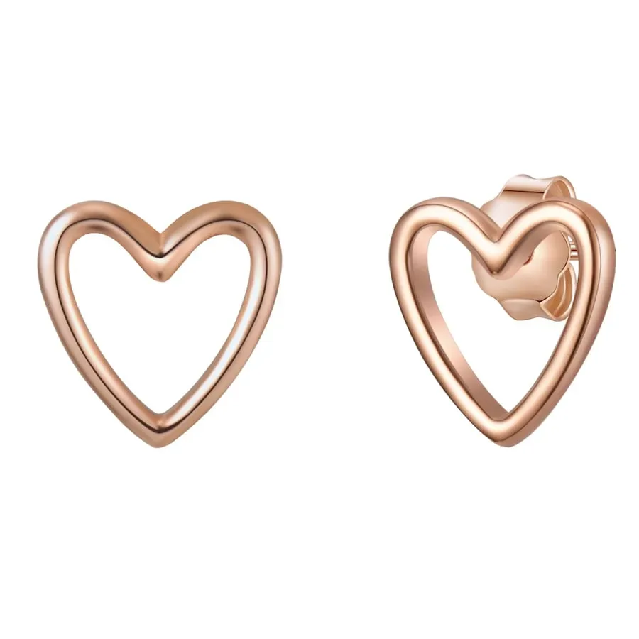 Glanzstücke München Ohrstecker Herz aus Sterling Silber in roségold Ohrringe 1 ct Damen