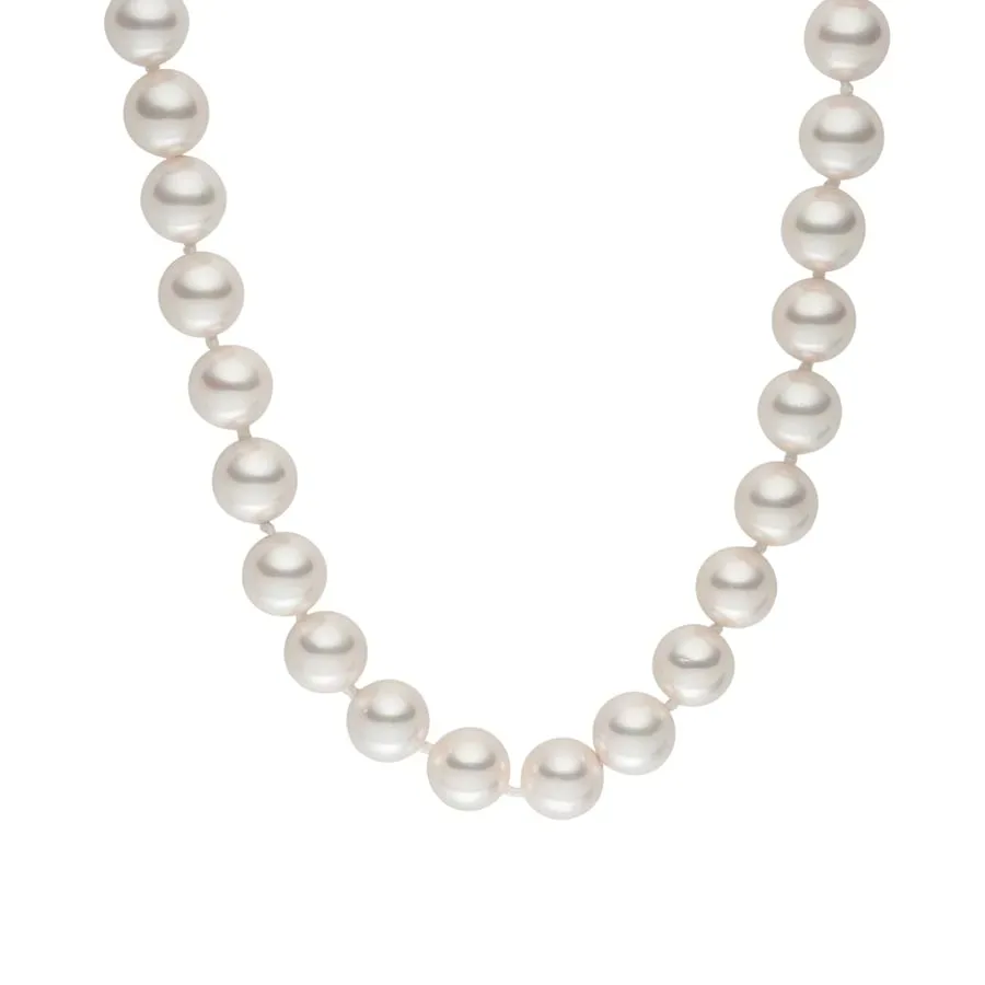 Lulu & Jane Perlen-Kette Messing Muschelkernperle in Silber Ketten 1 ct Damen