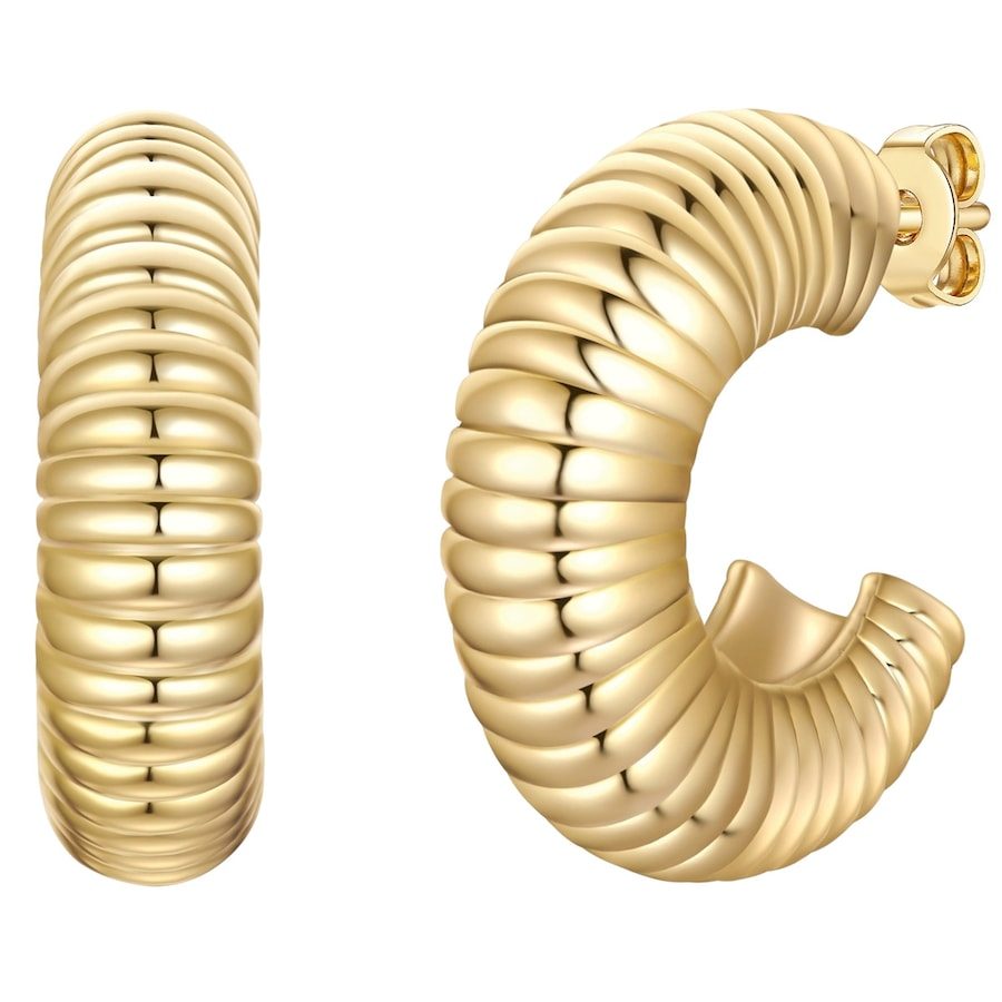 Yokoamii Creolen aus Metall-Legierung in gelbgold Ohrringe 1 ct Damen