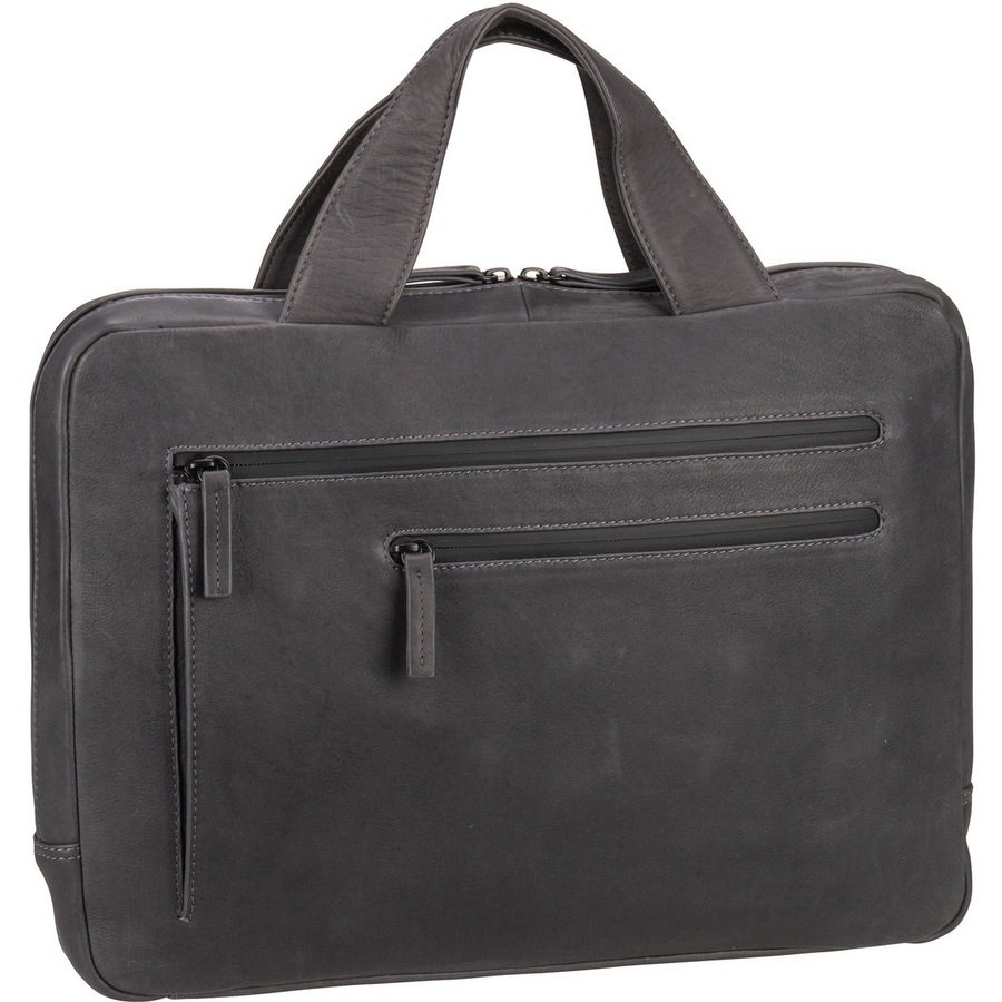 Leonhard Heyden Den Haag Aktentasche Leder 38 cm Laptopfach Laptoptaschen 1 ct Grau Herren