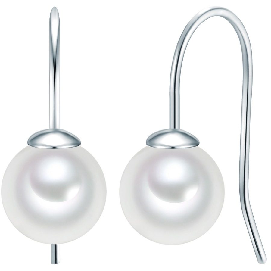 Trilani Perlen-Ohrhänger Sterling Silber Muschelkernperle in Silber Ohrringe 1 ct Damen