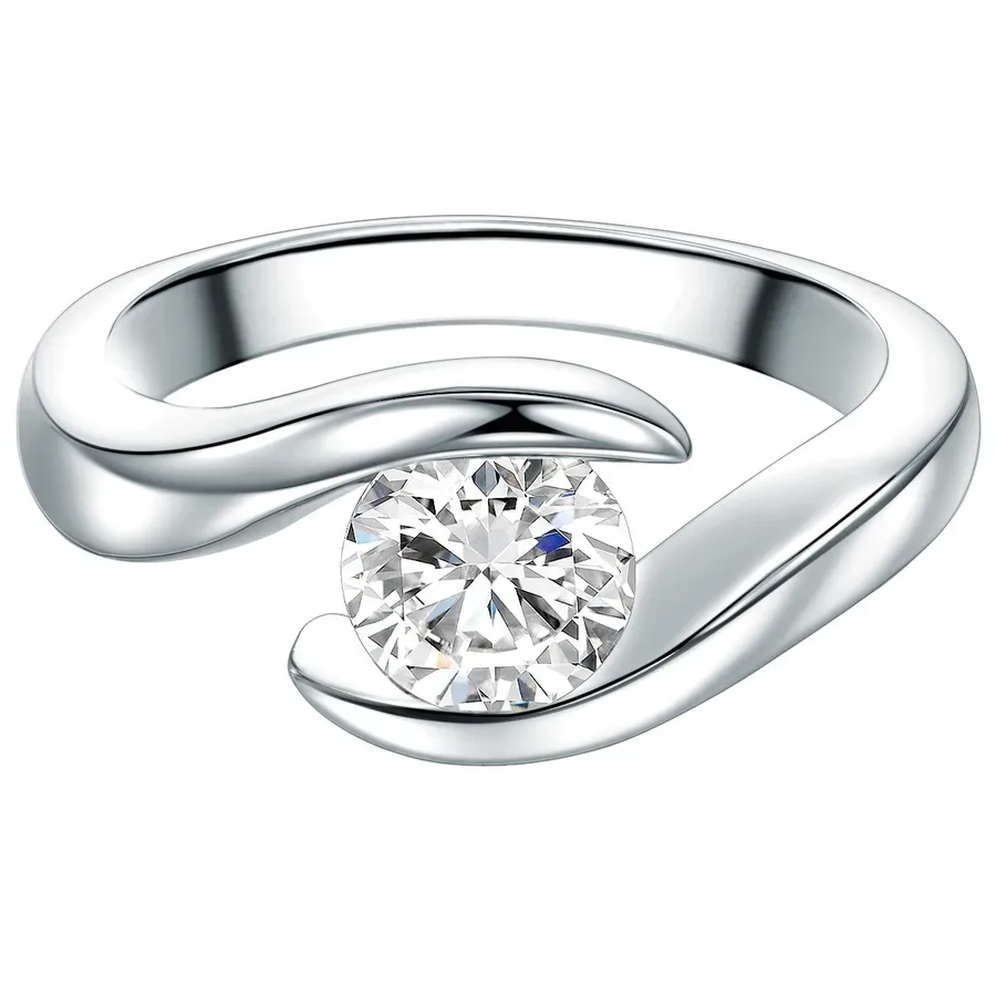 Trilani Ring aus Sterling Silber in silber mit Zirkonia Ringe 1 ct Damen