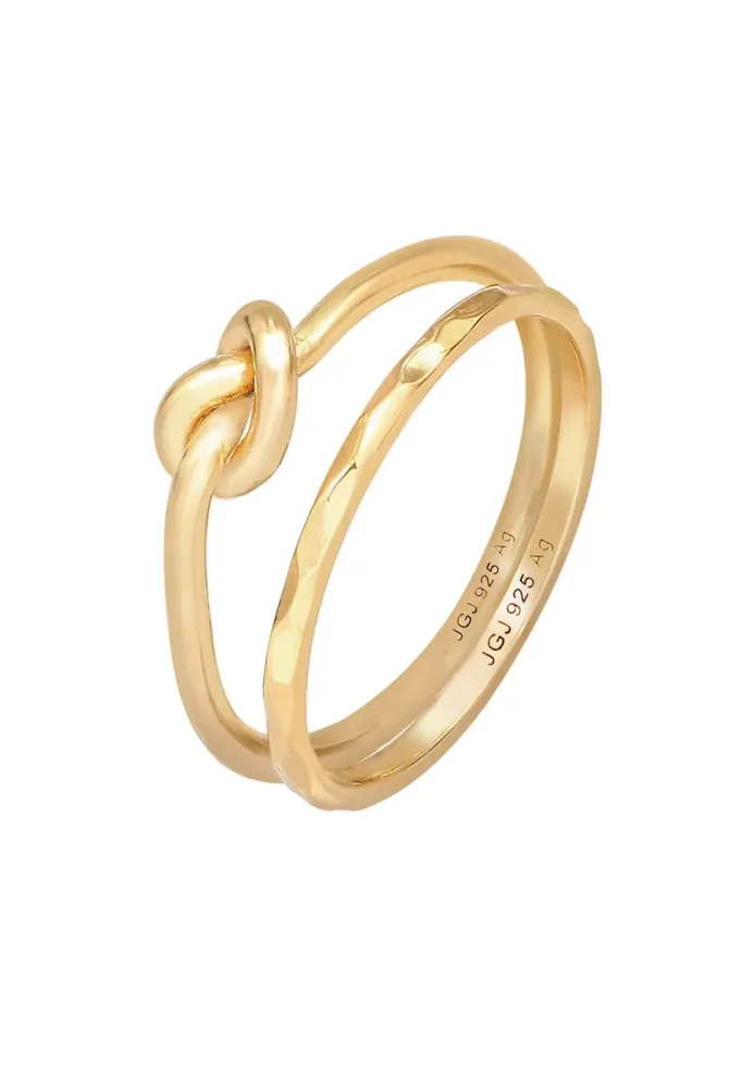Elli - Ring Knoten Trend Basic 2Er Set, 52mm, Gold
