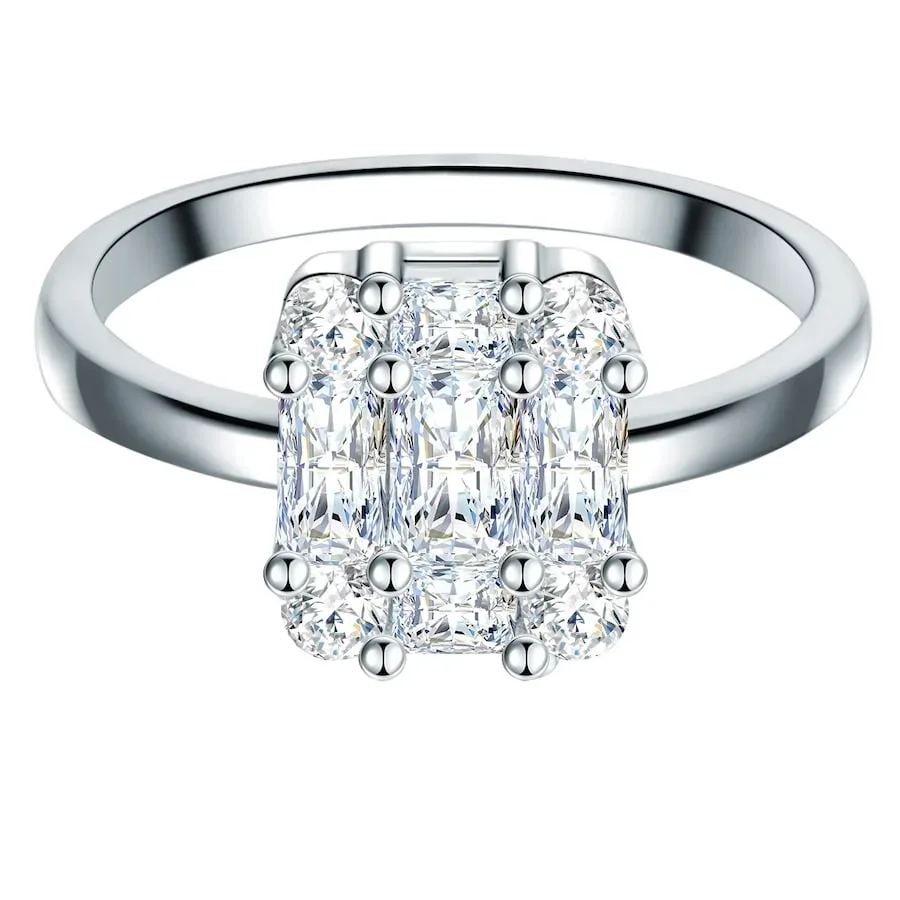 Trilani Ring Sterling Silber Zirkonia in Silber Ringe 1 ct Damen