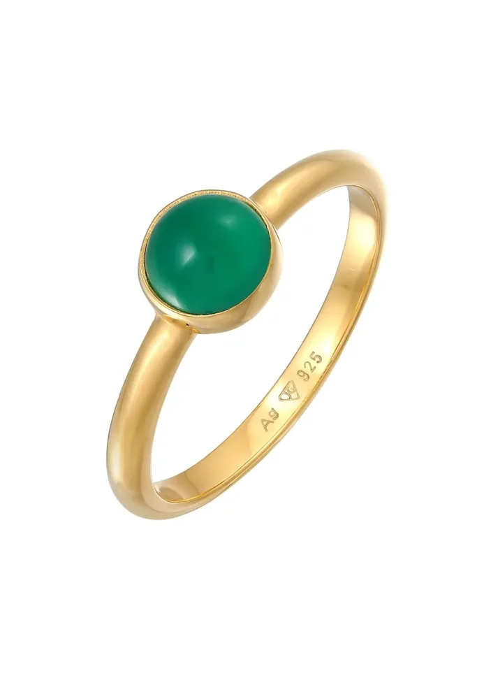 Elli PREMIUM Achat Edelstein Solitär 925 Silber rhodiniert Ringe 1 ct Damen