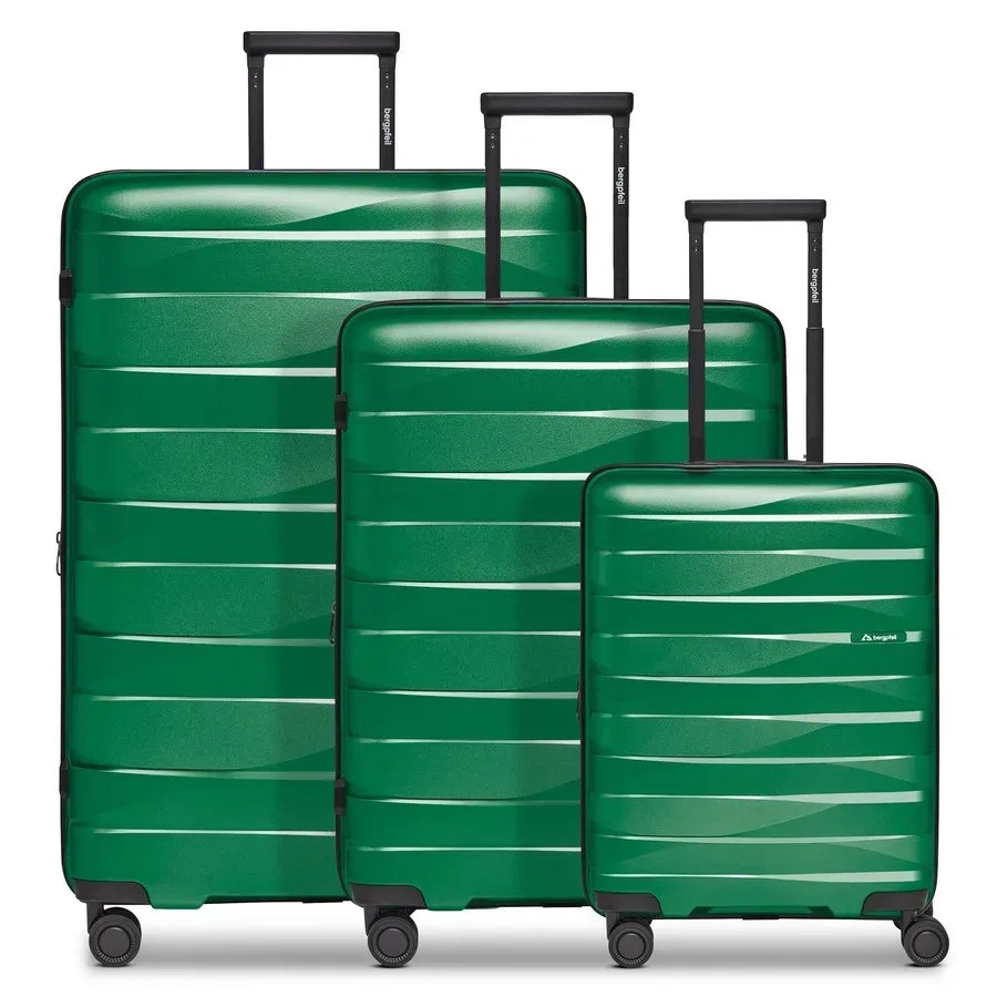 bergpfeil Travel 4-Rollen Kofferset 3-tlg. mit Dehnfalte Reisetaschen 1 ct Grün Herren