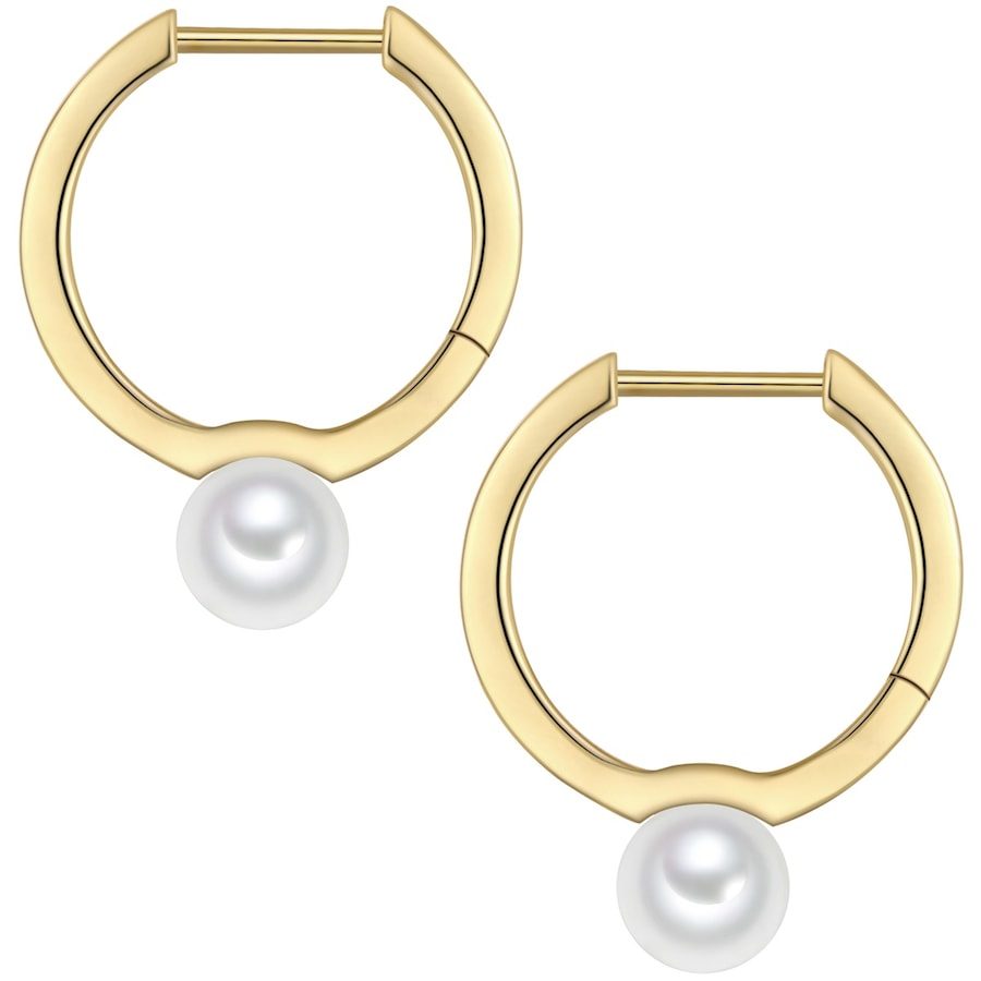 Rafaela Donata Creolen aus Sterling Silber in gelbgold mit Muschelkernperle Ohrringe 1 ct Damen