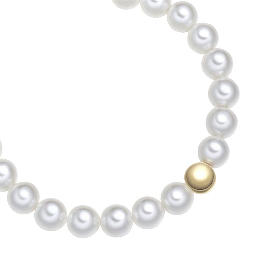 Rafaela Donata Perlen-Armband aus Sterling Silber in gelbgold mit Muschelkernperle Armbänder & Armreife 1 ct Damen