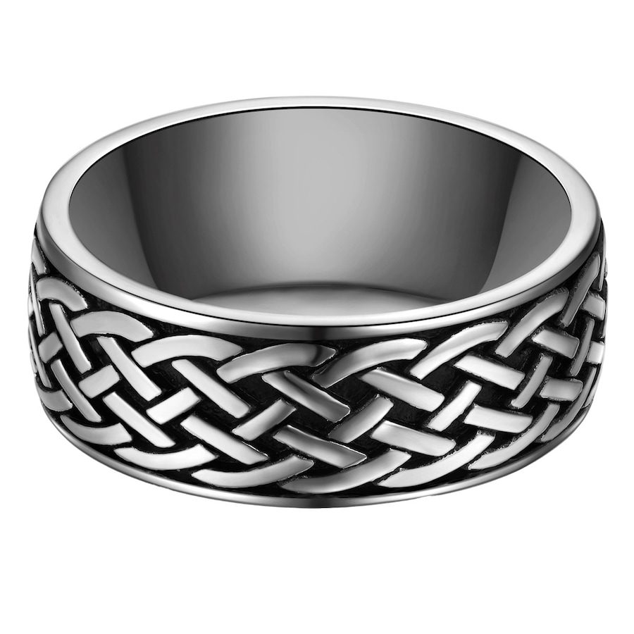 True Rebels Ring aus Edelstahl in Silber/Schwarz Ringe 1 ct Herren