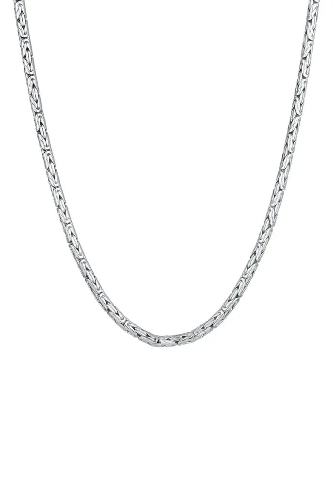Kuzzoi - Halskette  Königskette Rund, 50 CM, Silber