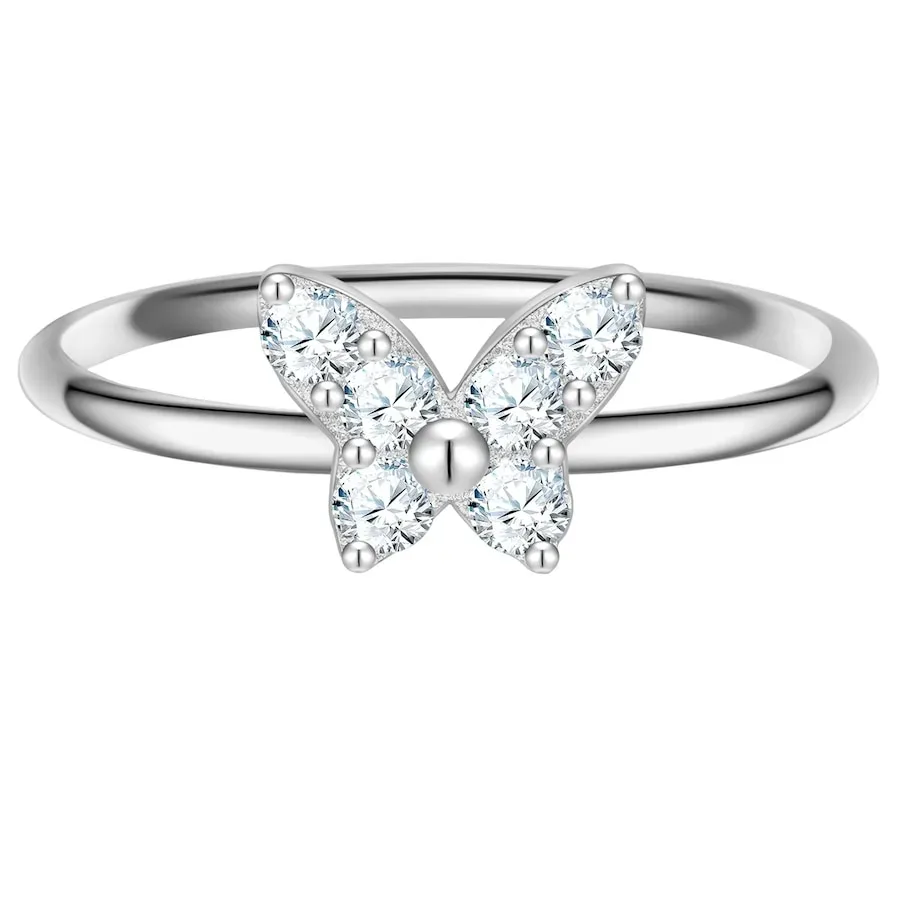 Glanzstücke München Ring Schmetterling aus Sterling Silber in silber mit Zirkonia Ringe 1 ct Damen