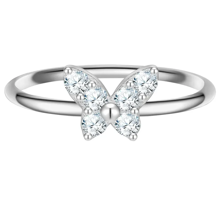 Glanzstücke München Ring Schmetterling aus Sterling Silber in silber mit Zirkonia Ringe 1 ct Damen