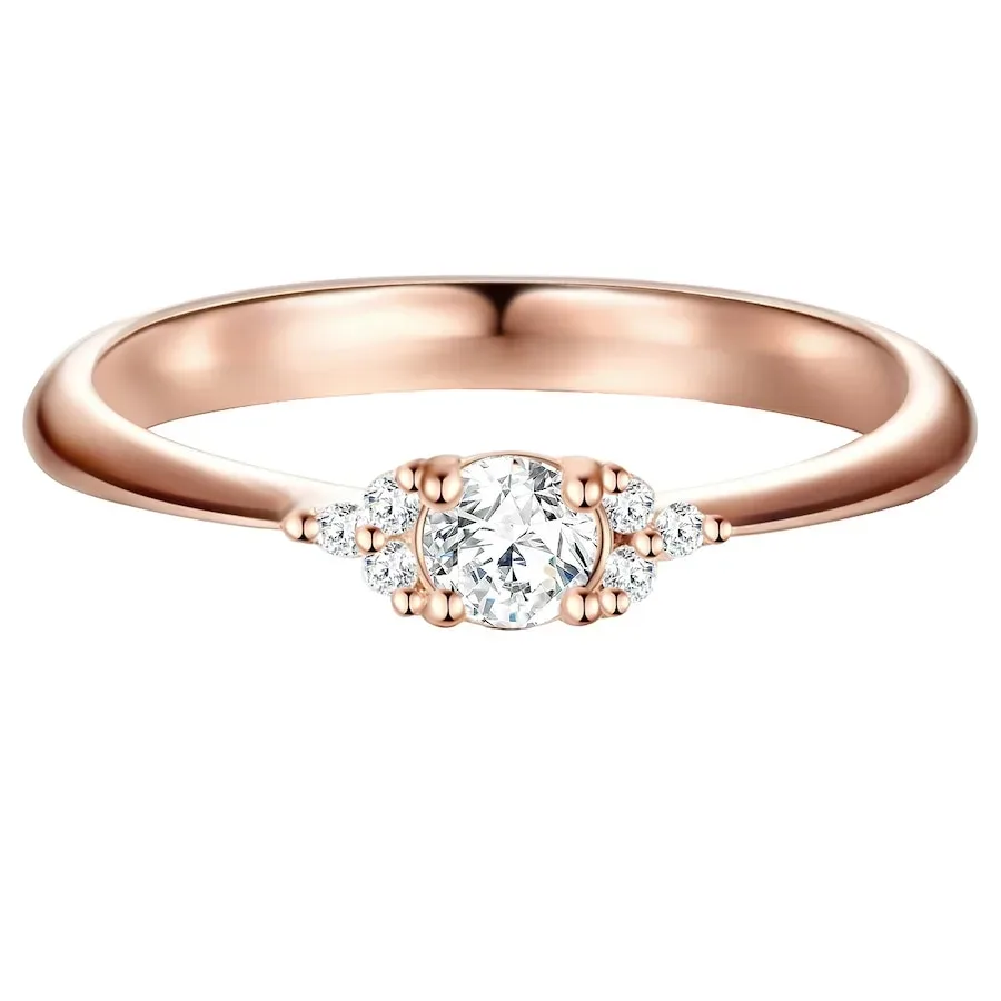 Trilani Ring aus Sterling Silber in roségold mit Zirkonia Ringe 1 ct Damen